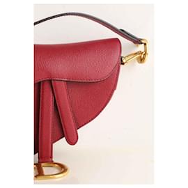 Dior-Saddle leather handbag-Dark red
