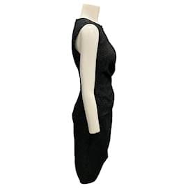 Lanvin-Lanvin Black / White 2016 Speckled Sleeveless Stretch Knit Dress-Black