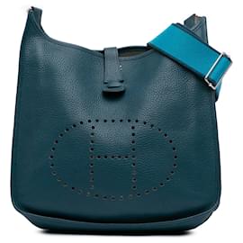 Hermès-Hermès Blue Clemence Evelyne III 29-Blue,Navy blue