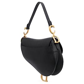 Dior-Dior Black Grained Calfskin Saddle Bag-Black