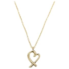 Tiffany & Co-Tiffany Gold 18K Yellow Gold Paloma Picasso Loving Heart Necklace-Golden