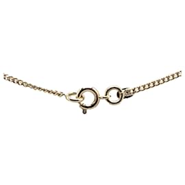 Chanel-Chanel Gold Gold Plated Enamel CC Camellia Pendant Necklace-Golden,Other