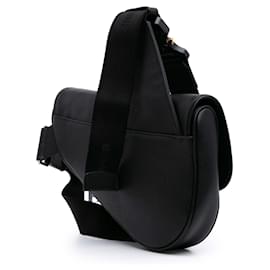Dior-Dior Black Grained Calfskin Saddle Bag-Black