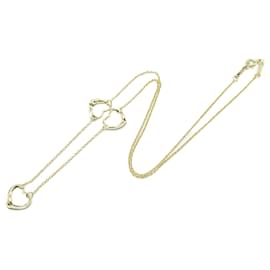 Tiffany & Co-Tiffany Gold 18K Yellow Gold Elsa Peretti Open Heart 3 Motifs Necklace-Golden
