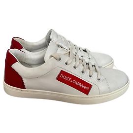 Baskets en cuir Dolce & Gabbana blanches Blanc
