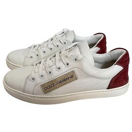 Baskets en cuir Dolce & Gabbana blanches Blanc