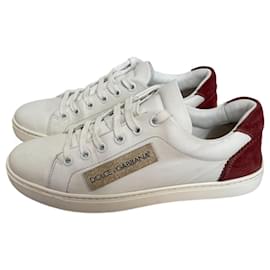 Dolce & Gabbana Leder Sneaker weiß Weiß