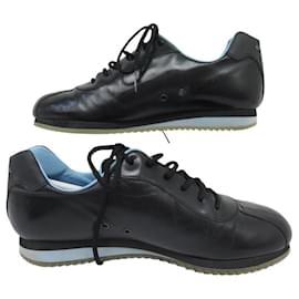 Chanel-CHANEL SHOES BASKETS TENNIS BOWLING 35 BLACK LEATHER BOX SNEAKERS SHOES-Black