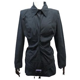 GIACCA DRAPEÉ NERA CHRISTIAN DIOR CON CINTURA L 42 GIACCA DRAPEÉ CON CINTURA Nero