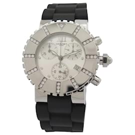 Chaumet-CHAUMET CLASS ONE CHRONOGRAPH WATCH 624 38MM STEEL DIAMONDS QUARTZ-Silvery