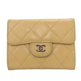 Chanel Lammleder-Münzgeldbörse in Beige Beige