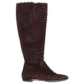 Botas Christian Louboutin em pele de vitelo marrom Marrom