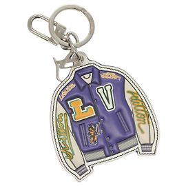LOUIS VUITTON Porta-Chaves Jaqueta Varsity Roxa MP3385 LV Auth BD1990 Roxo