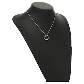 Autre Marque-TIFFANY&Co. Open Heart Necklace Ag925 Silver Auth am8385-Silvery