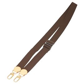 LOUIS VUITTON Correa de Hombro Ajustable de Algodón 33,9""-50,4"" Marrón Auth am8409 Castaño Dorado