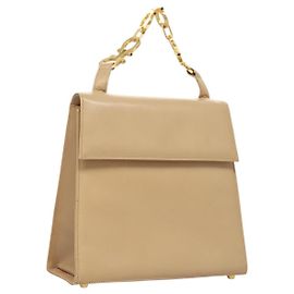 Sac à main Salvatore Ferragamo en cuir beige doré Auth BA2524 Beige Doré