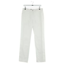 Saint Laurent Calças retas de algodão branco Branco