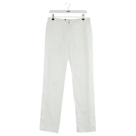 Saint Laurent Pantalones rectos de algodón blanco Blanco