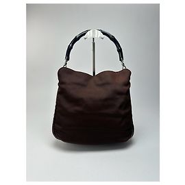 Sac en polyester vintage Gucci Bambo marron Marron