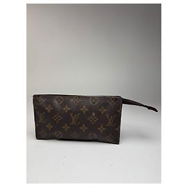 Clutch in pelle monogramma vintage Louis Vuitton marrone Marrone