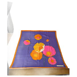 Cachecol de seda vintage da Dior Roxo