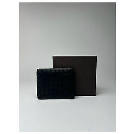 Vintage Bottega Veneta Intrecciato Leather wallet Black Black