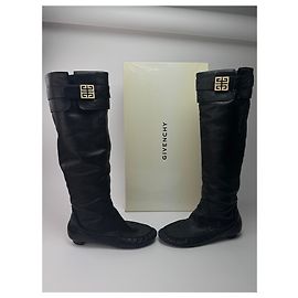 Botas de couro vintage Givenchy pretas EU38 Preto