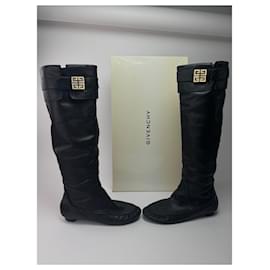 Givenchy-Vintage Givenchy Leather boots black EU38-Black