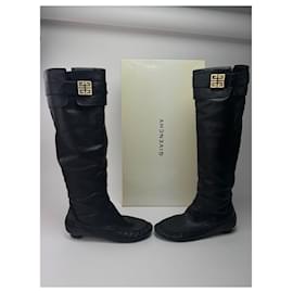 Givenchy-Vintage Givenchy Leather boots black EU38-Black