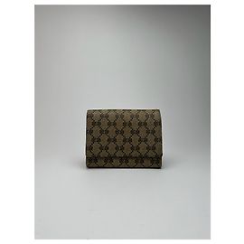 Vintage Balenciaga Leder Monogramm Geldbörse Braun Khaki