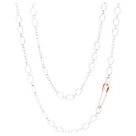 Colar Dodo Pomellato Essentials em prata com broche em ouro amarelo 18kt Prata Dourado