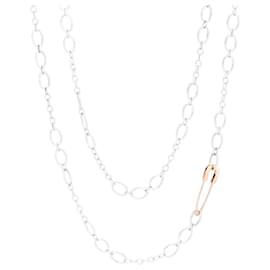 Dodo Pomellato-Dodo Pomellato Essentials necklace in silver with 18kt yellow gold brooch-Silvery,Golden
