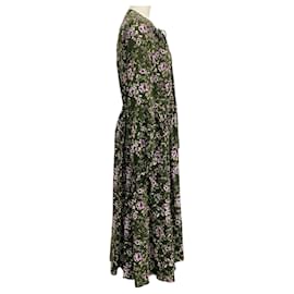 Rochas-Rochas Green Multi Floral Midi Dress-Green