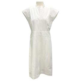 Autre Marque-Lafayette 148 New York White Cap Sleeved Cotton Dress-White