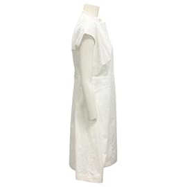 Autre Marque-Lafayette 148 New York White Cap Sleeved Cotton Dress-White