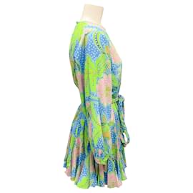 Autre Marque-Rhode Blue Psychedelic Flower Ella Dress-Blue