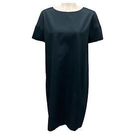 Vestido de algodão azul marinho de mangas curtas da Sofie D'Hoore Azul marinho