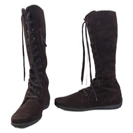 Botas altas de camurça marrom Tod's Marrom