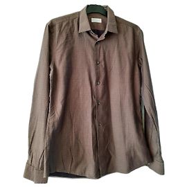 Camisa Prada de algodón marrón y morado oscuro Castaño Morado oscuro