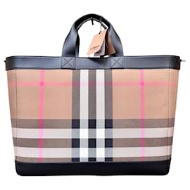 Burberry-Burberry Canvas Tote Bag Check Unisex-Multiple colors,Camel