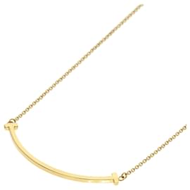 Tiffany & Co-Tiffany T Smile Small Necklace in 18K Yellow Gold-Golden