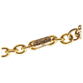 Chanel-Chanel Gold Gold Plated CC Coin Long Chain Station Necklace-Golden
