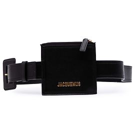 Schwarze Leder-Gürteltasche La Ceinture Carrée von Jacquemus Schwarz