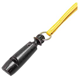 Hermès-Hermès Yellow Leather Ultrasonic Dog Whistle Necklace-Yellow