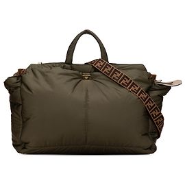 Fendi Brown Anrealage Nylon Peekaboo Travel Bag Brown Khaki