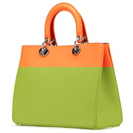 Dior-Dior Orange Medium Smooth Calfskin Diorissimo Satchel-Orange