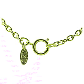 Chanel-Chanel Gold Gold Plated CC Quilted Pendant Necklace-Golden