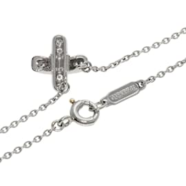 Tiffany & Co-Tiffany Cross Stitch Necklace in Platinum-Other
