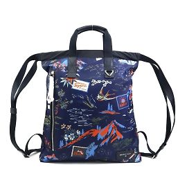 BALLY Nylon Backpack in Black and Navy Black Navy blue