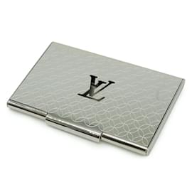 Louis Vuitton-Louis Vuitton Silver Metal Card Case-Silvery
